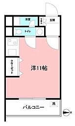 マンションニュー池上 ワンルームの間取図画像