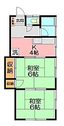 アパート 2Kの間取図画像