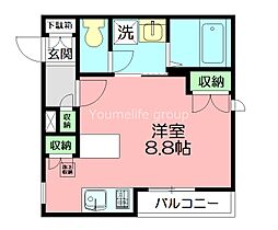 メゾンリミュー ワンルームの間取図画像