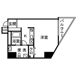 AZENIA ワンルームの間取図画像