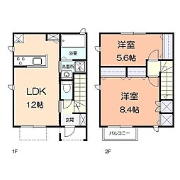 ノワパインB 2LDKの間取図画像