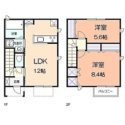 ノワパインB 2LDKの間取図画像
