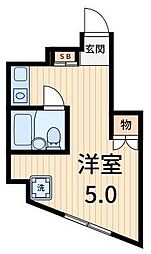 フェスティナ・レンテSATO ワンルームの間取図画像