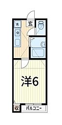 アズール青戸 1Kの間取図画像