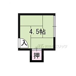 中南荘 1Kの間取図画像