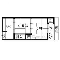 わか葉 2Kの間取図画像