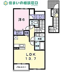 メゾンドジュネス 1LDKの間取図画像