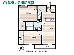 トッティ 2LDKの間取図画像