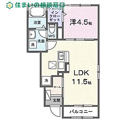 アーバンライフA 1LDKの間取図画像