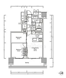 JIYUGAOKA MUSE SQUARE THE RESI 2LDKの間取図画像