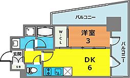 プライマルイプセ池尻大橋 1DKの間取図画像