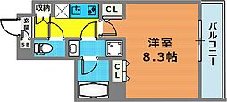 プレミアムキューブ三宿 1Kの間取図画像