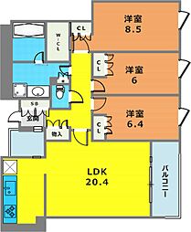 KWレジデンス桜新町 3LDKの間取図画像