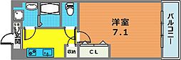 WISTERIAKOMAZAWA 1Kの間取図画像