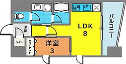 デュオフラッツ池尻大橋 1LDKの間取図画像