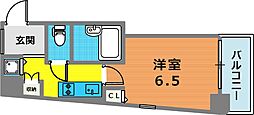 スカイコート目黒壱番館 1Kの間取図画像