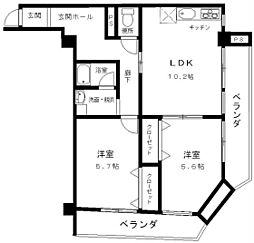 上前津寿ビル 2LDKの間取図画像