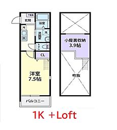 ハーベストパレス3 1LKの間取図画像