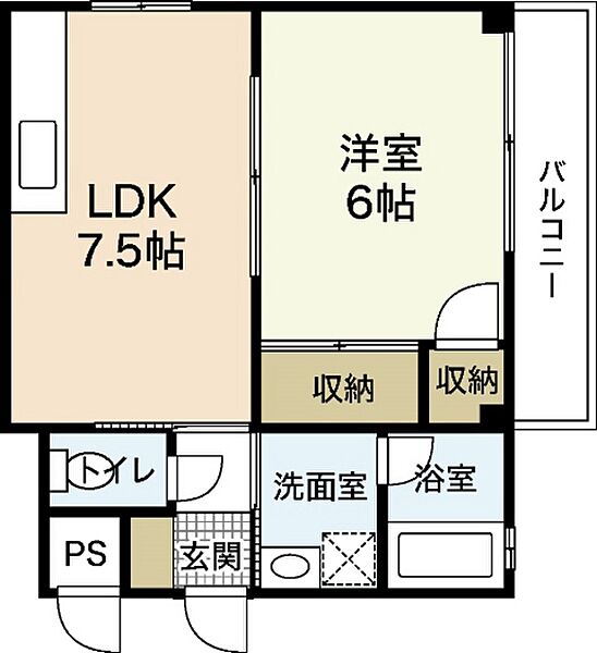 広島県広島市中区千田町3丁目(賃貸マンション1DK・2階・33.28㎡)の写真 その2