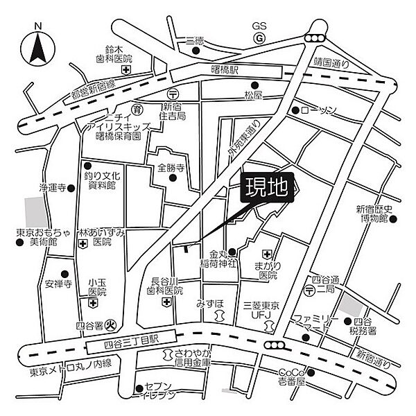ソレーユ四谷三丁目 地下1階 | 東京都新宿区舟町 賃貸マンション 地図