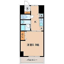 フィットエル仙台一番町 1Kの間取図画像