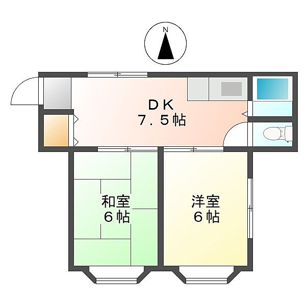 オレンジハイツ 202｜三重県津市津興(賃貸アパート2DK・2階・40.00㎡)の写真 その2