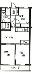 カサバニータ 3DKの間取図画像
