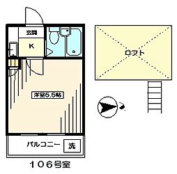 ハイツオリーブ 1Kの間取図画像