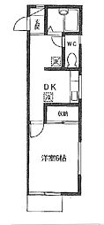 金坂コーポ 1DKの間取図画像