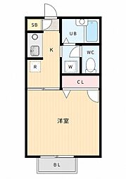 ビレッジファイブE棟 1Kの間取図画像