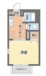 フィールドパレス 1Kの間取図画像