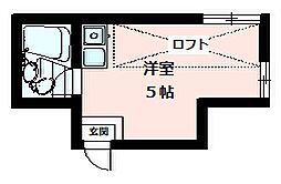高円寺ハイツ ワンルームの間取図画像