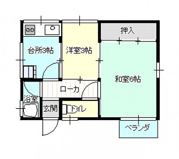 広島県広島市佐伯区五日市6丁目(賃貸アパート2K・2階・28.35㎡)の写真 その2