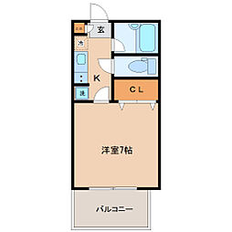 フラットリア仙台駅東 1Kの間取図画像