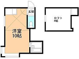 ティアラ平岸Ｇパレス（旧グランドパレス） 2階ワンルームの間取り