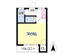 伊予鉄道環状線(JR松山駅経由) 清水町駅 徒歩2分の賃貸マンション 3階ワンルームの間取り