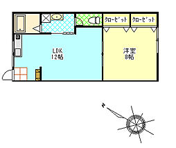 静山荘 1LDKの間取図画像