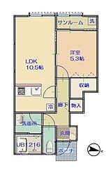 ヴィクトリアハーバー 1LDKの間取図画像