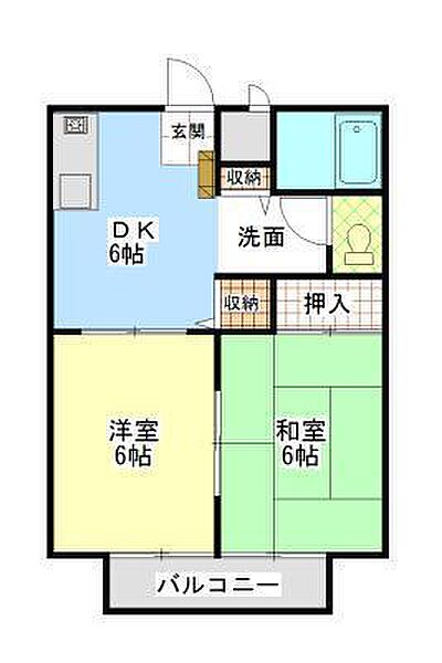 サンライフ友　Ｃ ｜広島県福山市千田町3丁目(賃貸アパート2DK・1階・40.92㎡)の写真 その2