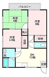 サンクリークス 3DKの間取図画像