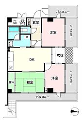 ライオンズマンション久里浜 3DKの間取図画像