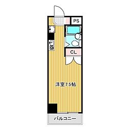 ヒルズ実方 ワンルームの間取図画像