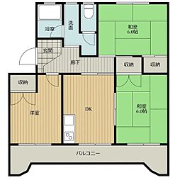 ＣＨＡＣＯ’Ｓ　ＨＯＵＳＥ 4階3DKの間取り