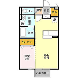 ラ・ルーチェ（真鍋新町） 2階1LDKの間取り