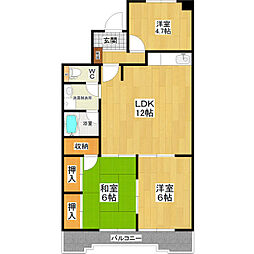 スカイハイツ川口（管理物件用） 3階3LDKの間取り
