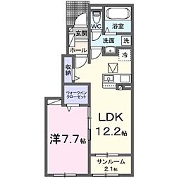 ソリオＡ 1階1LDKの間取り
