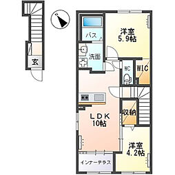 マイスターIII 2LDKの間取図画像