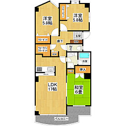 グランフォーレ 8階3LDKの間取り