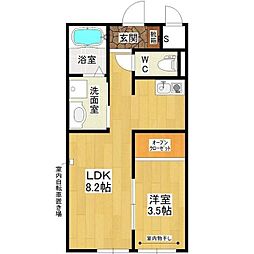 コンポステーラI 1階1LDKの間取り