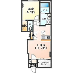 アンソレイユ26 1LDKの間取図画像